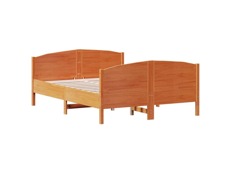  Lit double- lit adulte -  cadre de lit sans matelas  marron 140x200cm bois pin massif  - Conforama B
