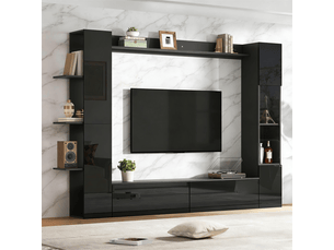 Meuble tv coloris noir 245 cm BUBBLY