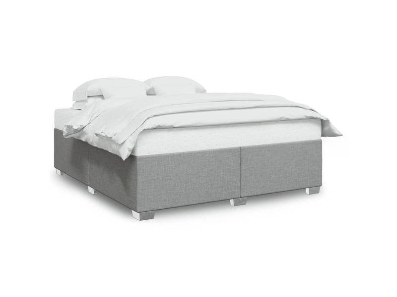  Lit double- lit adulte -  cadre de lit sans matelas gris clair 200x200 cm tissu  - Conforama A