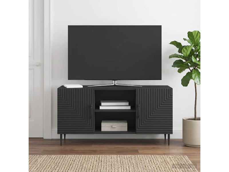  Meuble tv - banc tv - meuble de rangement noir 102 x 34,5 x 50 cm bois d'ingénierie  - Conforama B