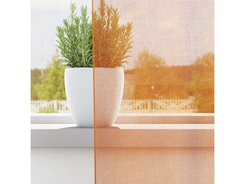  Lot de 2 rideaux en voile, voilages avec œillets orange 140x225 cm cf44393  - Conforama C