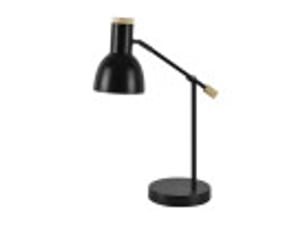 Lampe de bureau fabrilamp tejo 1 x e27 noir hêtre 50 x 15 x 16,5 cm articulée orientable