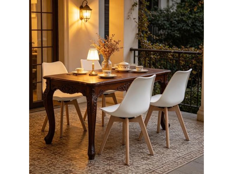 Lot de 4 chaises: chaise de coiffeuse, chaise d'accent, chaise salle à manger unique, chaise salon et bureau - Conforama B
