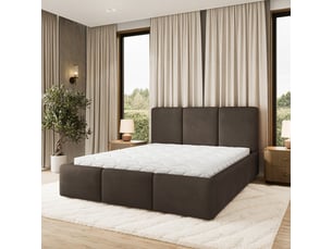 Lit coffre 180x200 cm <strong>MASSENO</strong> <strong></strong> coloris marron