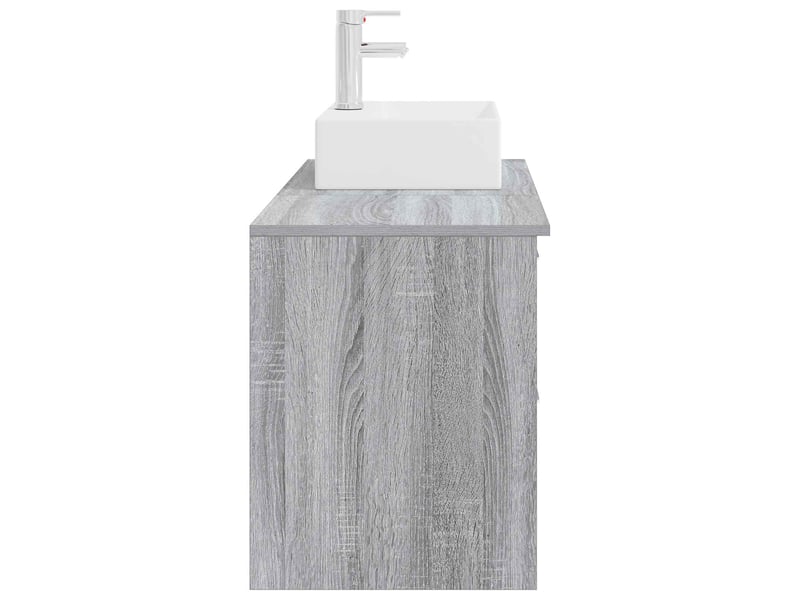 Ensemble de mobilier de salle de bain 2 pcs sonoma gris shl7886 - Conforama E