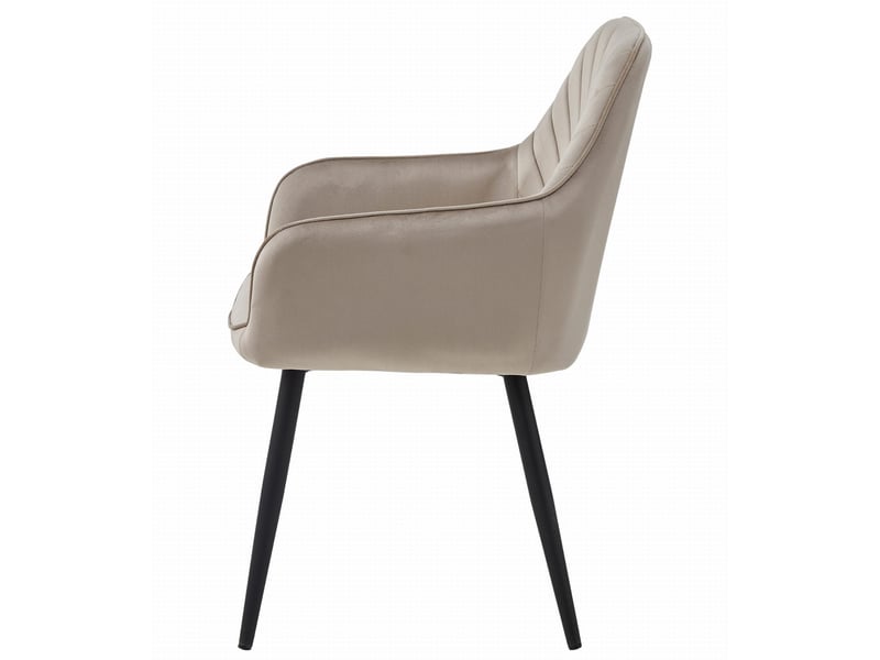 Family chaise nana - velours beige foncé pieds noirs x 1  - Conforama D