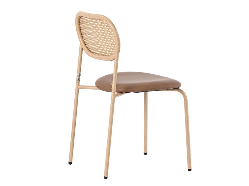  Chaise de salle à manger en velours, lot de 6 chaises avec quatre pieds de support en métal, pour salle à manger, salon, marron  - Conforama W