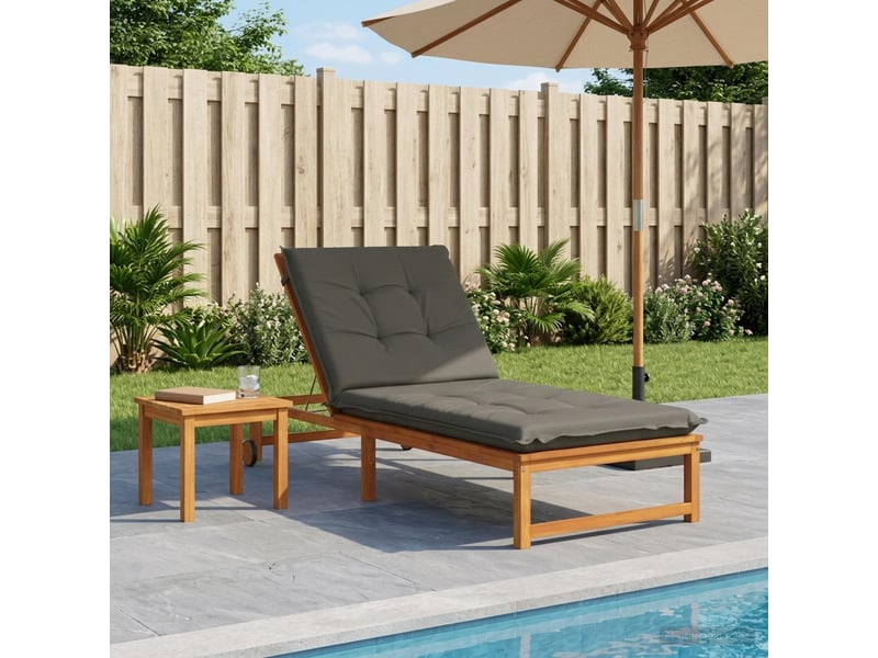  Coussin de transat, coussin pour bain de soleil gemert 100 % polyester gris 190 x 80 x 9 cm cf56151  - Conforama B