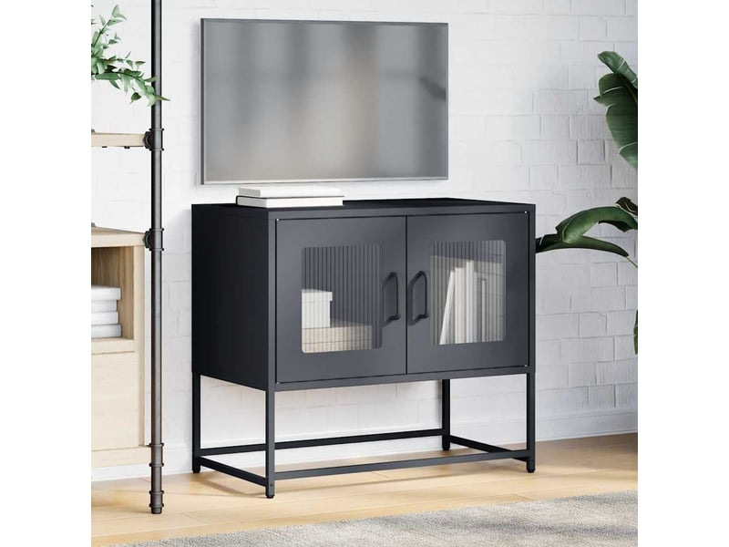  Meuble tv - banc tv - meuble de rangement anthracite 68x39x60,5 cm acier laminé à froid  - Conforama C