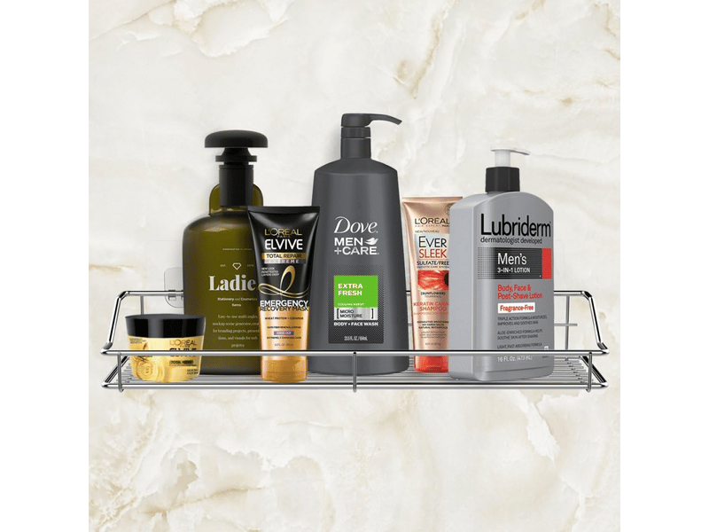  Panier à serviettes de douche, étagère, organisateur de salle de bain, porte-épices de cuisine en acier inoxydable sus304 - sans perçage  - Conforama B