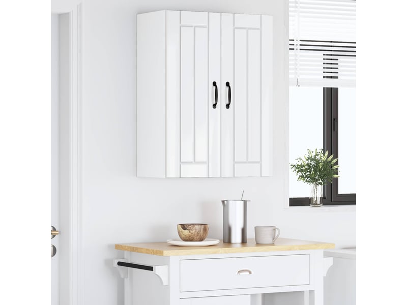 Meuble mural de cuisine, armoire de cuisine 2 pcs blanc brillant bois d'ingénierie shl4402 - Conforama D