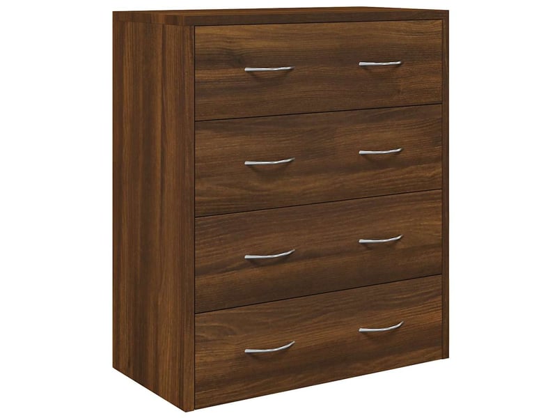  Buffet - bahut - meuble de rangement avec 4 tiroirs 60x30,5x71 cm chêne marron  - Conforama C