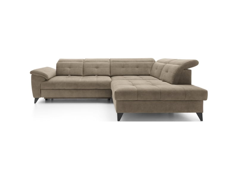  Canapé d'angle beige 5 places angle droit méridienne confort inferno  - Conforama A