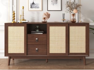 Buffet 2 porte(s)  2 tiroir(s) <strong>BGSRYAO</strong> <strong></strong> - 155 cm coloris marron 
