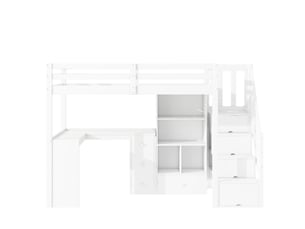 Lit mezzanine 90x200 cm <strong></strong> <strong></strong> coloris blanc