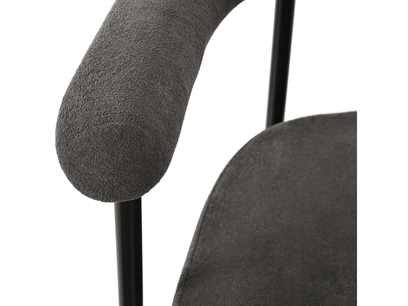  Lot de 2 chaises de salle à manger,70x62x85 cm,tissu,gris foncé  - Conforama E
