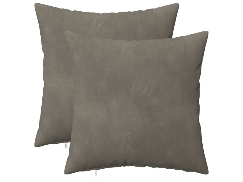  Lot de 2 coussins avec oreiller, coussins décoratifs heerlen gris clair velours cf50463  - Conforama A