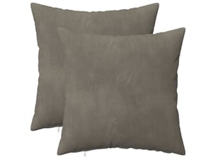 Lot de 2 coussins avec oreiller, coussins décoratifs heerlen gris clair velours cf50463