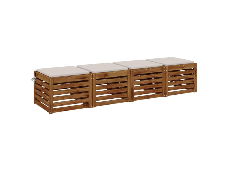  Lot de 4 coussins de siège, coussins d'assise soest 100 % polyester blanc cf60313  - Conforama C