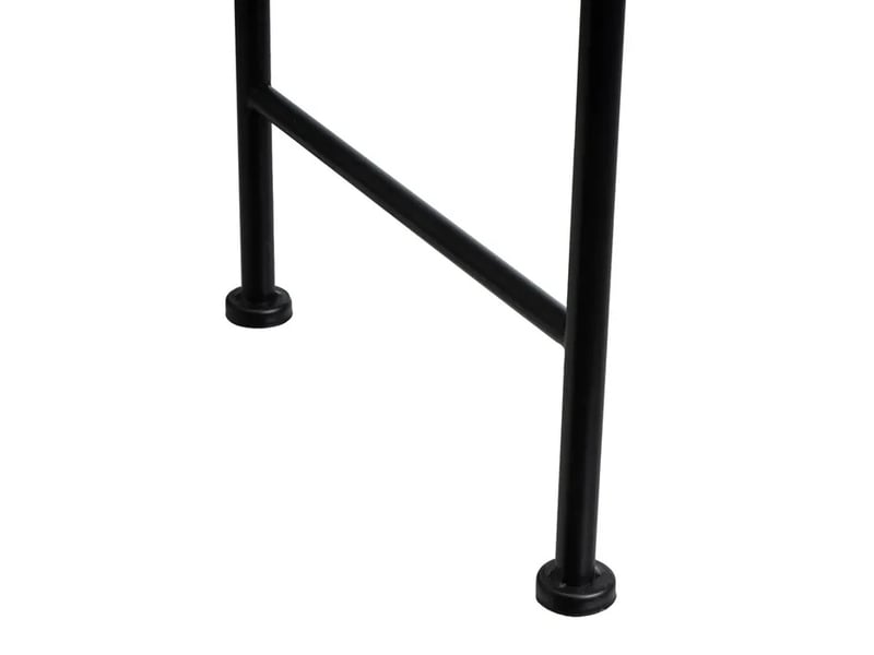  Banquette d'entrée en métal noir avecassise rembourrée en coton blanc et détails incurvés - longueur 74 x profondeur 30 x hauteur 67 cm  - Conforama E
