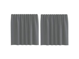 Lot de 2 rideaux en voile, voilages à œillets gris foncé cf44272