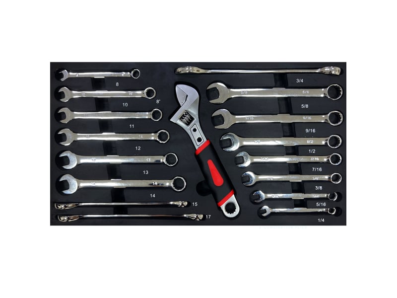  Coffre à outils en acier noir et rouge avec 3 tiroirs, fermetures métalliques et poignée de transport pratique  - Conforama E
