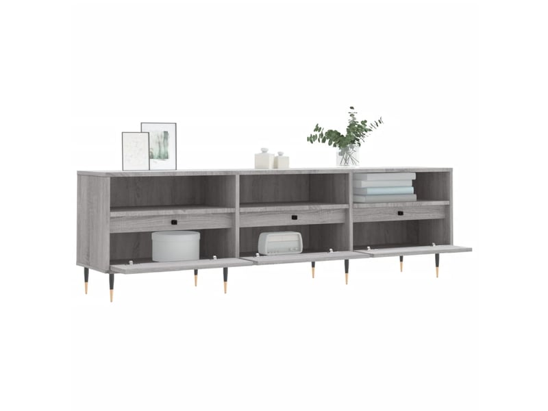  Meuble tv - banc tv - meuble de rangement sonoma gris 150x30x44,5 cm bois d'ingénierie  - Conforama D