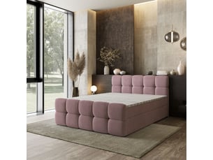Lit avec rangement 160x200 cm <strong>MASSENO</strong> <strong></strong> coloris rose