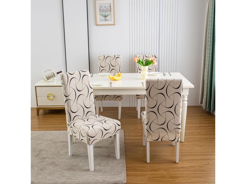  Lot de 4 housses de chaise pour salle à manger – simple et élégant  - Conforama D