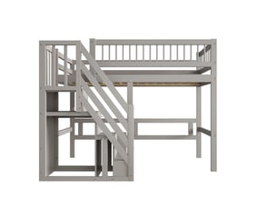 Lit mezzanine 90x200 cm <strong></strong>  <strong></strong> coloris gris
