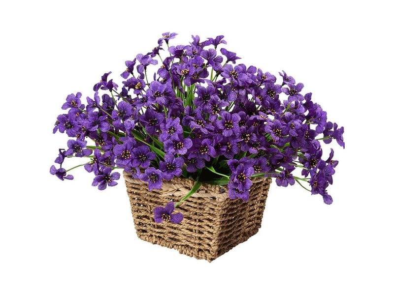 10 bundles fleurs artificielles extérieures résistant aux uv pas de fade faux fleurs violettes pour intérieur extérieur plantes suspendues jardin patio porche fenêtre bote maison de mariage décor de f - Conforama C