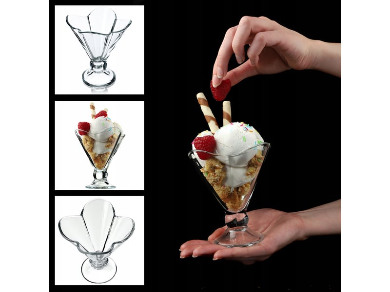 Kadax coupes à glace desserts coupes en verre 6 pcs 200 ml - Conforama F