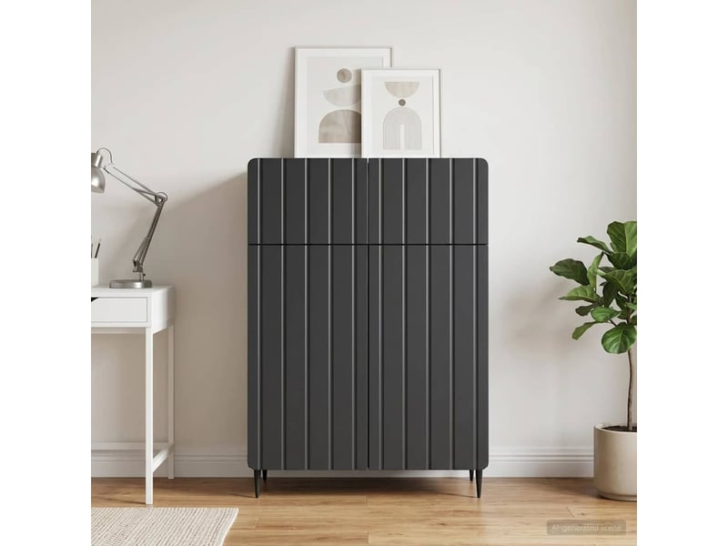  Buffet - bahut - meuble de rangement noir 66 x 34,5 x 92 cm bois d'ingénierie  - Conforama B