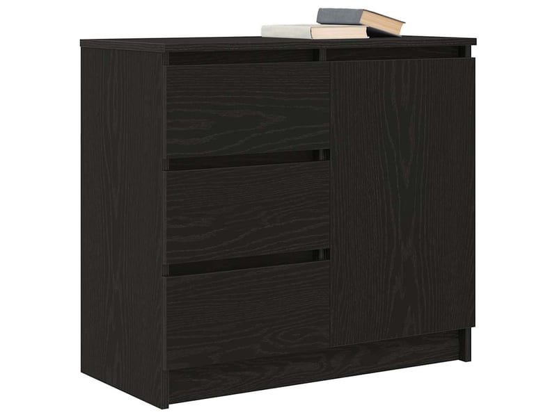  Buffet - bahut - meuble de rangement avec tiroir chêne noir 71x35x65 cm bois d'ingénierie  - Conforama D