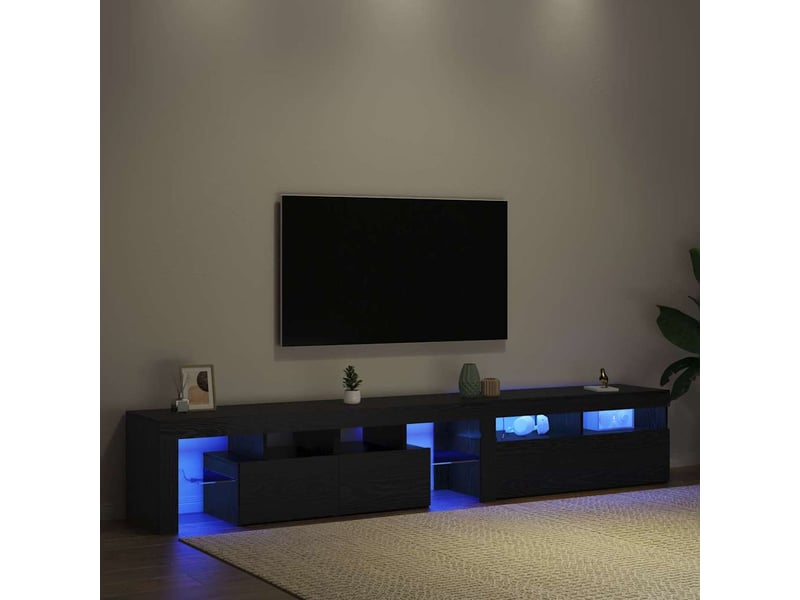 Meuble tv - banc tv - meuble de rangement 2 pcs chêne noir bois d'ingénierie - Conforama E