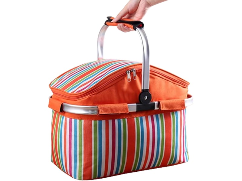  Refroidisseur de pique-nique pliable: matériau durable isolé de 30 litres, rangement pour glacière en plein air, organisateur de nourriture de voyage  - Conforama A