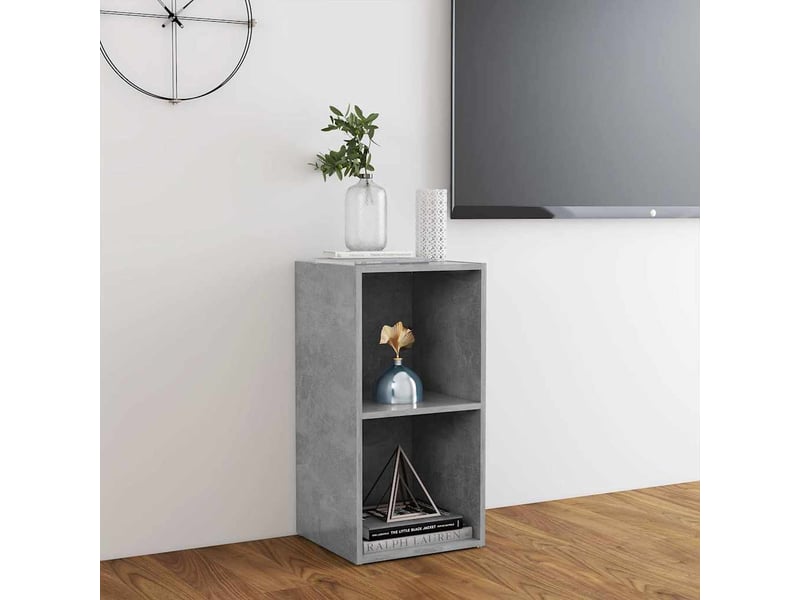  Meuble tv - banc tv - meuble de rangement gris béton 72x35x36,5 cm bois d’ingénierie  - Conforama C