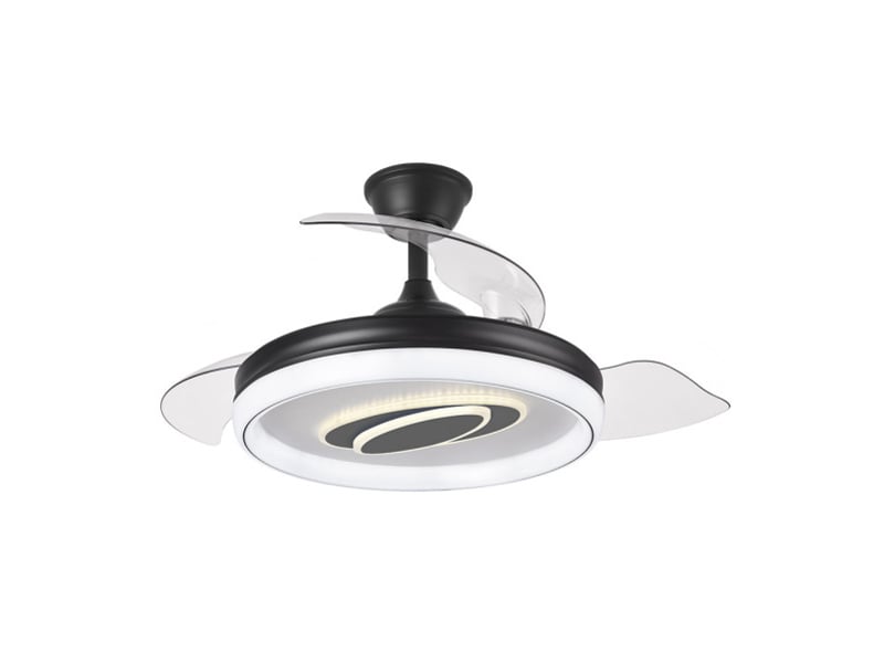  Fabrilamp maracana plafonnier ventilateur led 57 w, 5980 lm, moteur dc, 3 pales rétractables, ø 107 cm, noir 242791309 - Conforama C
