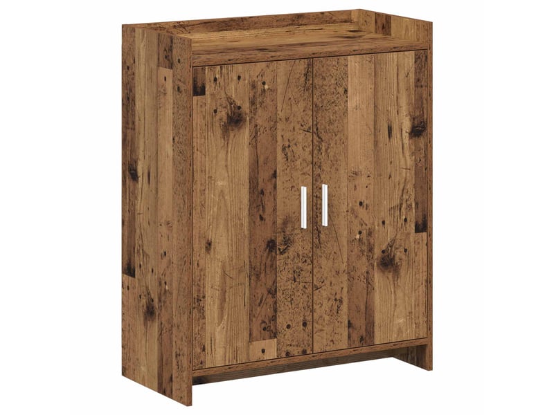  Meuble à chaussure, cabinet à chaussures avec porte bois ancien 73,5x36x92 cm  - Conforama A
