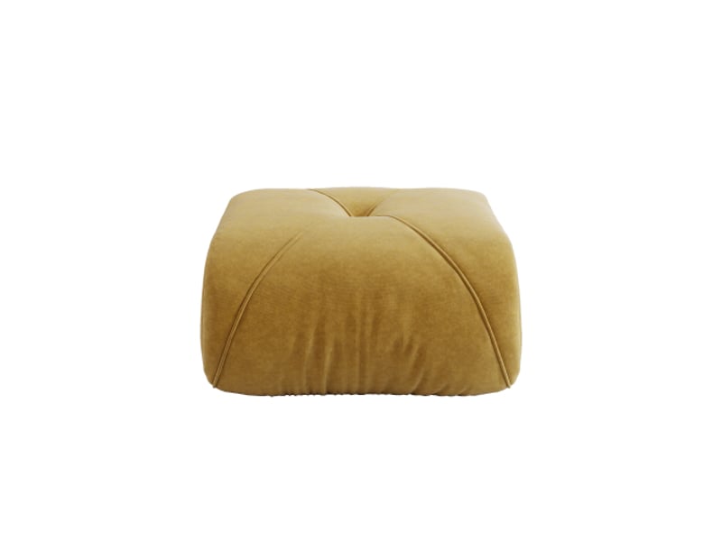  Pouf en chenille - jaune - chenille douce - dimensions 78x76x45 cm - poids 8,35 kg - design ergonomique  - Conforama A
