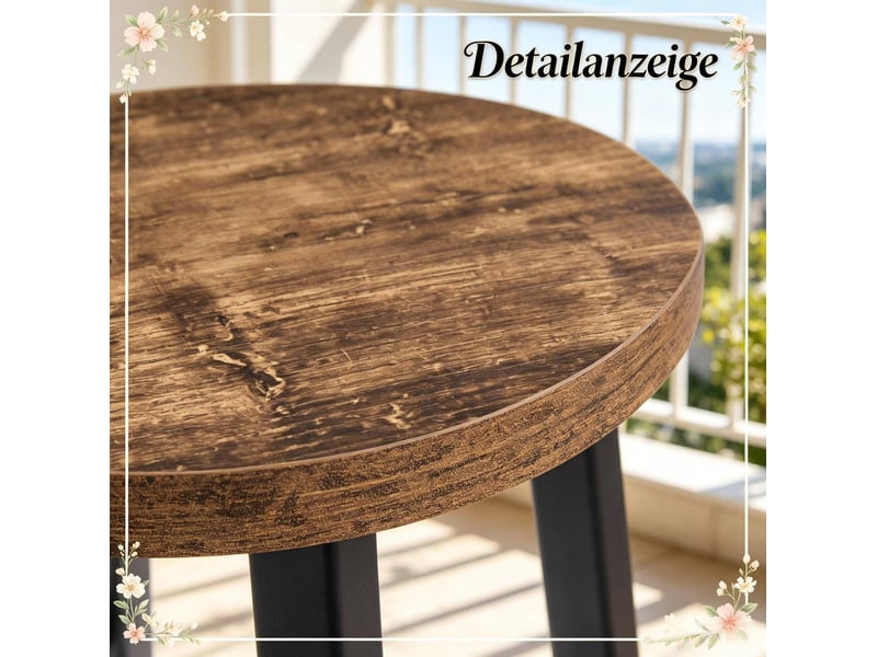  Lot de 2 tabourets de bar 71 cm, noir et vintage – assise mdf, structure métal, style industriel  - Conforama E
