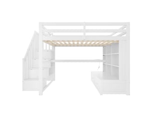 Lit mezzanine 140x200 cm LEYTN   coloris blanc