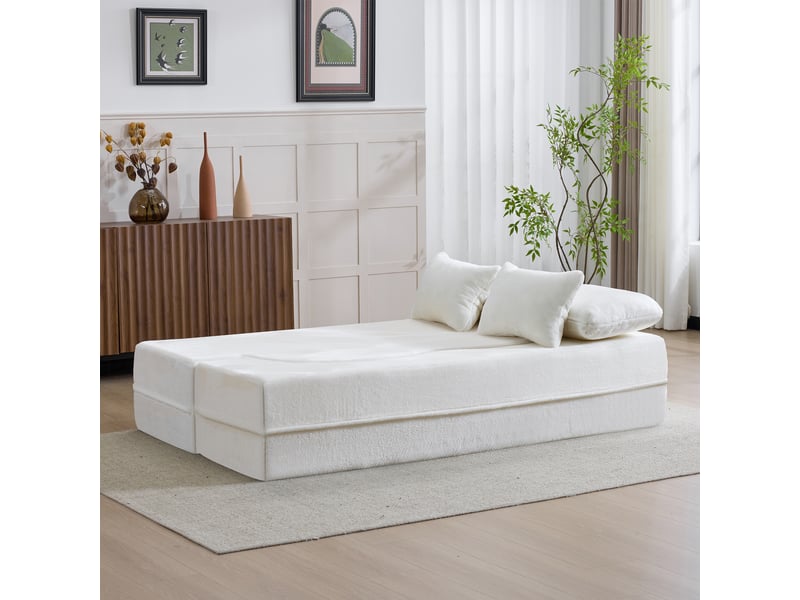 Canapé de salon, canapé moderne, blanc, design moderne, pour salon, adapté à l'espace de vie, chambre - Conforama E