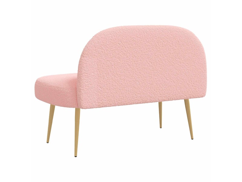 Banc rembourré, banc de lit avec dossier rose 110x60x76 cm bouclé - Conforama D