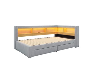 Lit gigogne 90x200 cm OKWISH coloris gris