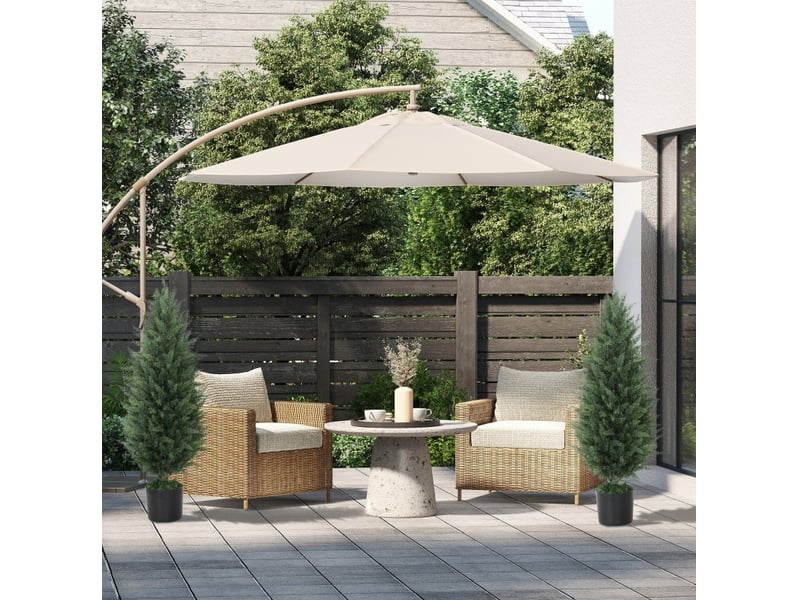  Lot de 2 cyprès artificiels 33x33x90 cm résistants aux uv en pot vert  - Conforama B