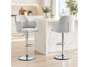 tabouret de bar assise réglable en hauteur <strong>STILVORA</strong> - gris