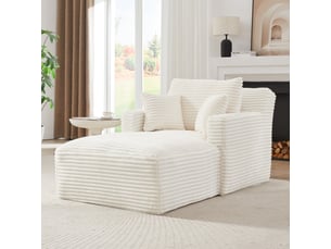 Canapé droit compressé convertible Fay Lum 1 place Velours côtelé beige