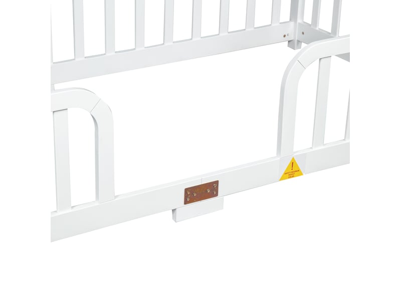  Lit au sol enfant 90x200 cm en pin blanc avec barrières de sécurité  - Conforama R