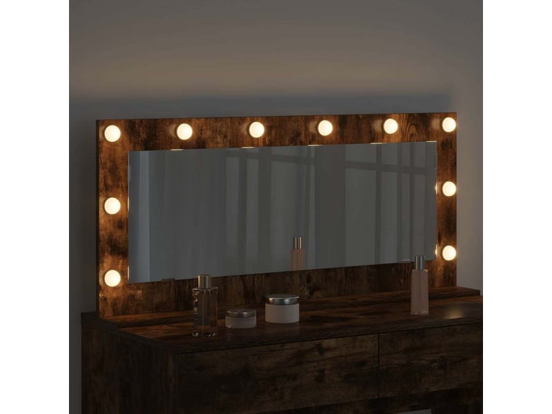  Miroir de vanité, miroir de coiffeuse chêne fumé 100 x 45 x 18 cm rectangulaire cf62755  - Conforama C